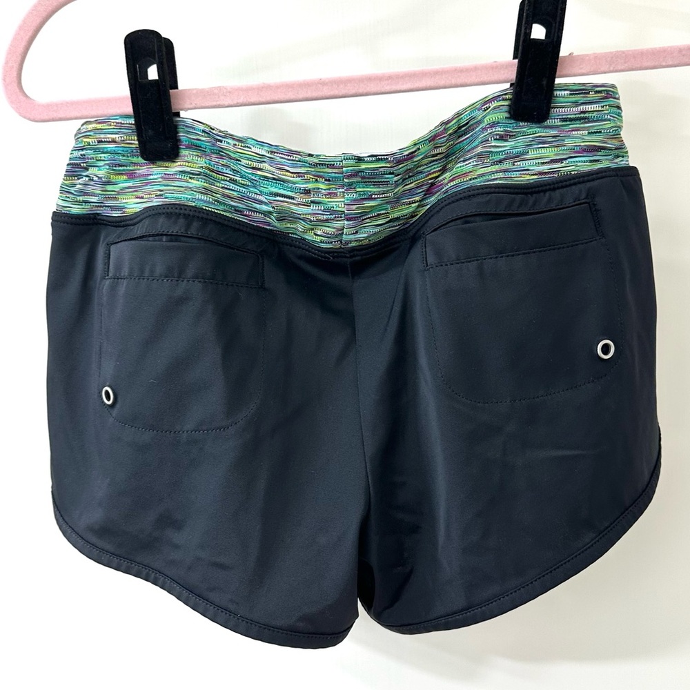 Athleta 2.5” Inseam Black Shorts with Multicolor Waistband, Size S - Picture 6 of 7